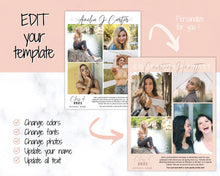 Load image into Gallery viewer, Yearbook AD Template, Senior &amp; High School Graduation, Grad Announcement, School Yearbook, FULL Page, Photo Card, Yearbook Ad, Grad Tribute | Style 2
