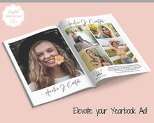 Load image into Gallery viewer, Yearbook AD Template, Senior &amp; High School Graduation, Grad Announcement, School Yearbook, FULL Page, Photo Card, Yearbook Ad, Grad Tribute | Style 2
