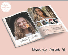 Load image into Gallery viewer, Yearbook AD Template, Senior &amp; High School Graduation, Grad Announcement, School Yearbook, FULL Page, Photo Card, Yearbook Ad, Grad Tribute | Style 3
