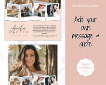 Load image into Gallery viewer, Yearbook AD Template, Senior &amp; High School Graduation, Grad Announcement, School Yearbook, FULL Page, Photo Card, Yearbook Ad, Grad Tribute | Style 3
