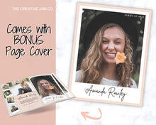 Load image into Gallery viewer, Yearbook AD Template, Senior &amp; High School Graduation, Grad Announcement, School Yearbook, FULL Page, Photo Card, Yearbook Ad, Grad Tribute | Style 4
