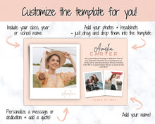 Load image into Gallery viewer, Yearbook AD Template, Senior &amp; High School Graduation, Grad Announcement, School Yearbook, HALF Page, Photo Card, Yearbook Ad, Grad Tribute | Style 1

