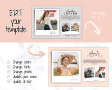 Load image into Gallery viewer, Yearbook AD Template, Senior &amp; High School Graduation, Grad Announcement, School Yearbook, HALF Page, Photo Card, Yearbook Ad, Grad Tribute | Style 1
