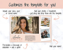 Load image into Gallery viewer, Yearbook AD Template, Senior &amp; High School Graduation, Grad Announcement, School Yearbook, HALF Page, Photo Card, Yearbook Ad, Grad Tribute | Style 2
