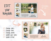 Load image into Gallery viewer, Yearbook AD Template, Senior &amp; High School Graduation, Grad Announcement, School Yearbook, HALF Page, Photo Card, Yearbook Ad, Grad Tribute | Style 4
