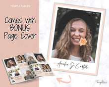 Load image into Gallery viewer, Yearbook AD Template, Senior &amp; High School Graduation, Grad Announcement, School Yearbook, QUARTER Page, Photo Card, Yearbook Ad, Tribute | Post Horizontal
