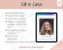 Load image into Gallery viewer, Yearbook AD Template, Senior &amp; High School Graduation, Grad Announcement, School Yearbook, QUARTER Page, Photo Card, Yearbook Ad, Tribute | Post Vertical

