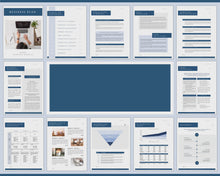 Load and play video in Gallery viewer, Business Plan Template | Editable Small Business Start Up Workbook in Canva &amp; Word | Navy
