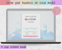 Load and play video in Gallery viewer, Social Media Planner Bundle for Small Business | Content &amp; Marketing Planner for Instagram, YouTube, TikTok | Pastel Rainbow
