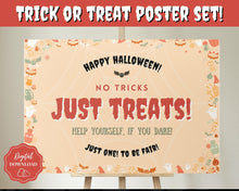 Load image into Gallery viewer, Halloween Trick or Treat sign | &#39;Please Take One&#39; Printable Candy Treat Poster | Red
