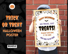 Load image into Gallery viewer, Halloween Trick or Treat sign | &#39;Please Take One&#39; Printable Candy Treat Poster | White
