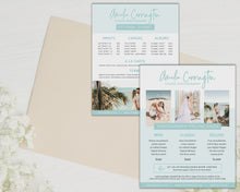 Load and play video in Gallery viewer, Photography Pricing Guide Template | Wedding Photography Pricing List Templates | Blue
